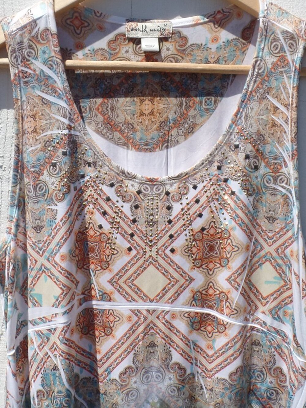 World Unity Sleeveless Dress Sequins MEDIUM - Picture 3 of 6